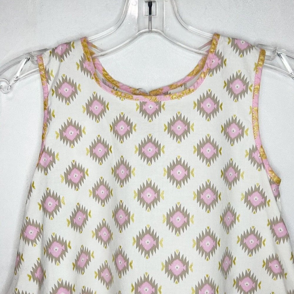Hannah Kate Girls Babydoll Top Tunic Button Back Sleeveless Side Slits Sz 7 - Picture 2 of 6
